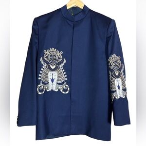 Soul Sheetal navy blue jacket with beautiful embroidery Size Large